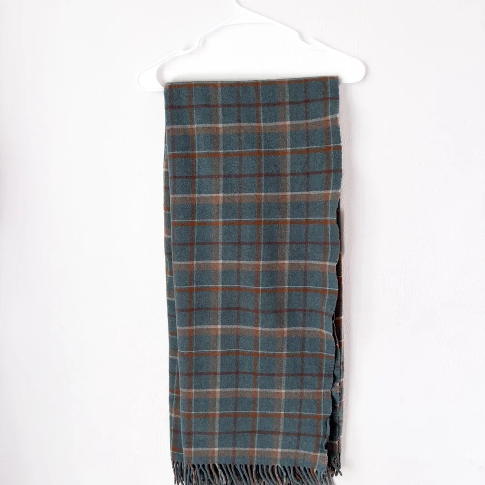 Pendleton Plaid 100% Wool Fringe Throw Blanket 48”x 60”